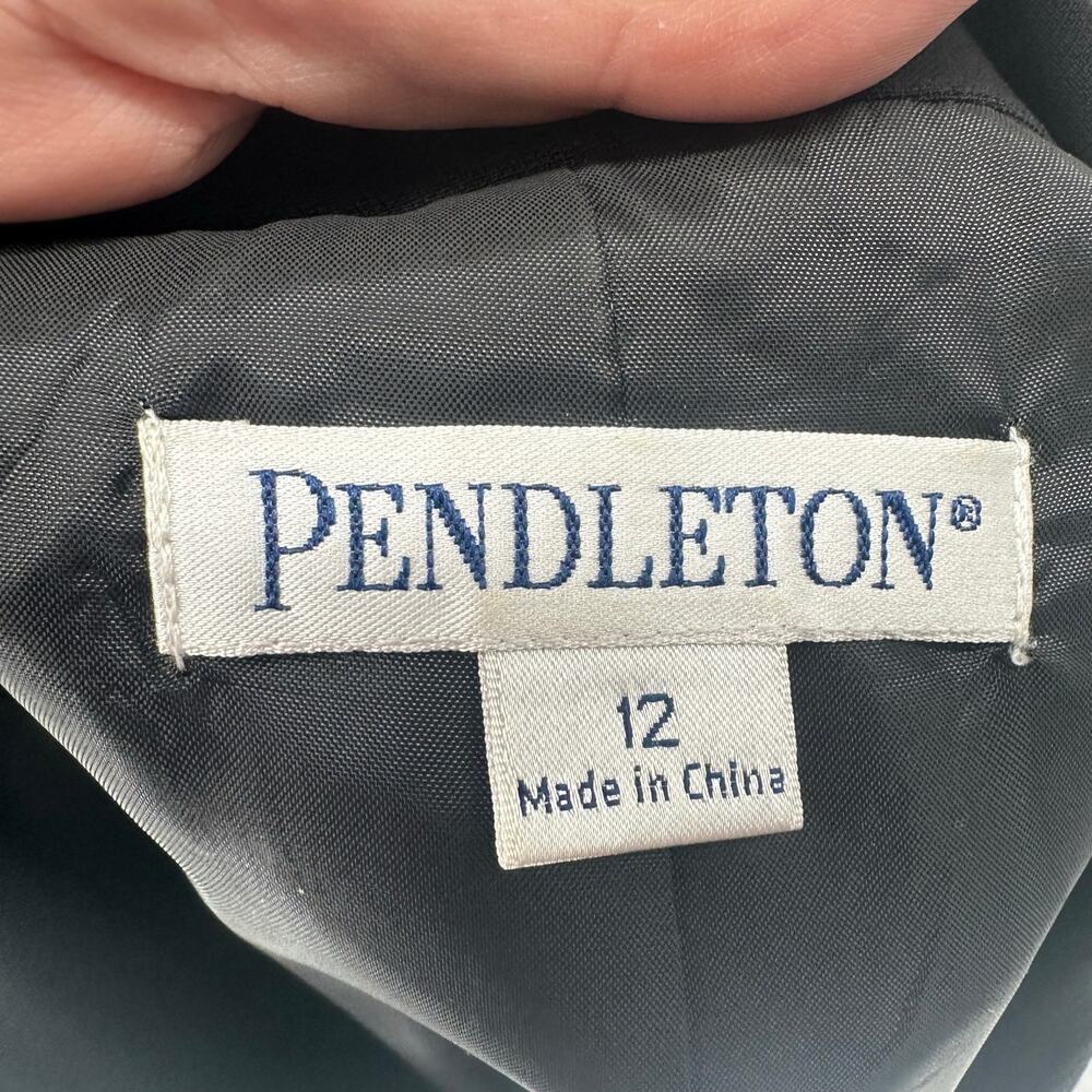 Pendleton Black One Button Closure Polyester Blaz… - image 6